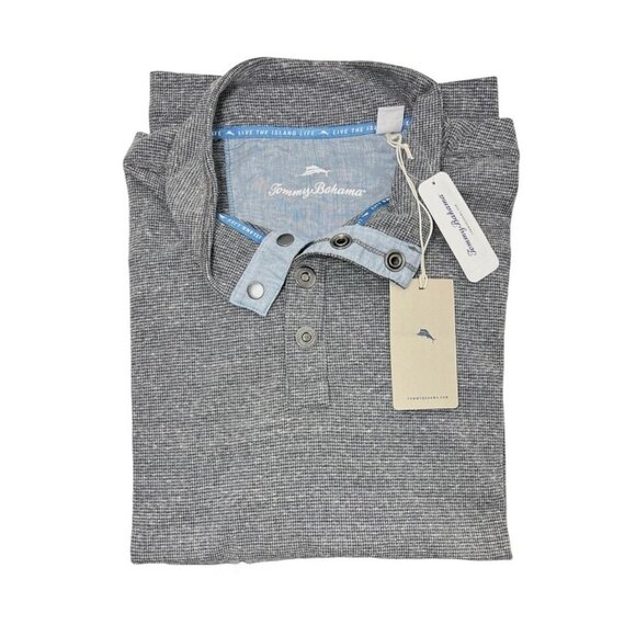 Tommy Bahama Mens Grey Big Tall Half Snap Mock Neck Sweatshirt Sz 2XL New - Picture 3 of 12